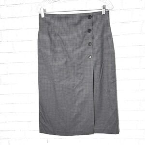 Uniqlo Houndstooth Midi Skirt Medium Office Academia Parisian Minimalist Preppy